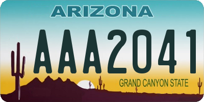 AZ license plate AAA2041