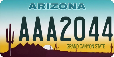 AZ license plate AAA2044