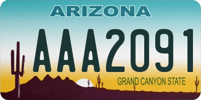 AZ license plate AAA2091