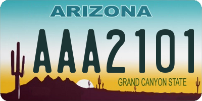 AZ license plate AAA2101
