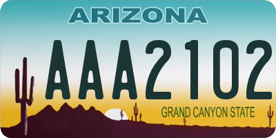 AZ license plate AAA2102