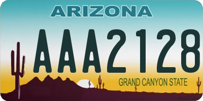 AZ license plate AAA2128