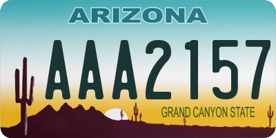 AZ license plate AAA2157