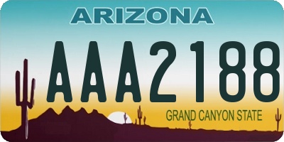 AZ license plate AAA2188