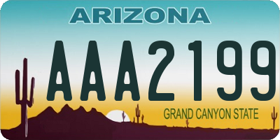 AZ license plate AAA2199