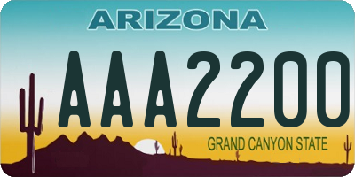 AZ license plate AAA2200