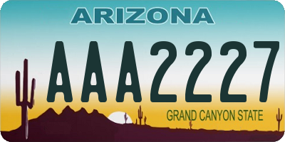 AZ license plate AAA2227
