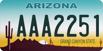 AZ license plate AAA2251