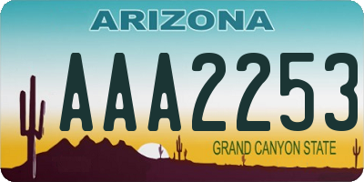 AZ license plate AAA2253
