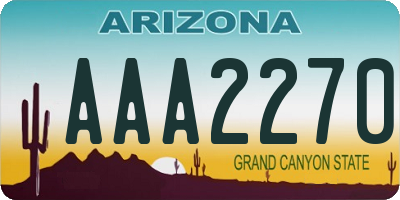 AZ license plate AAA2270