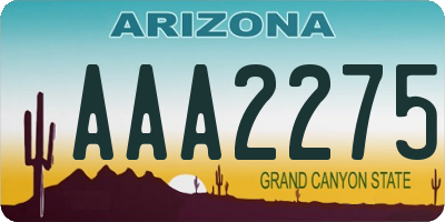 AZ license plate AAA2275