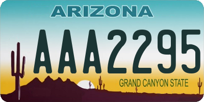 AZ license plate AAA2295