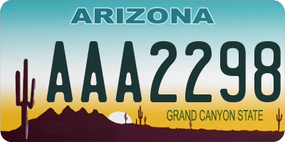 AZ license plate AAA2298