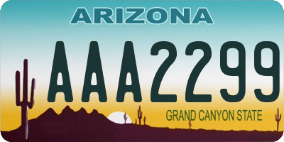 AZ license plate AAA2299