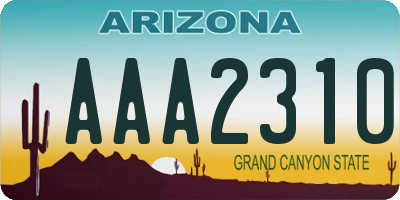 AZ license plate AAA2310