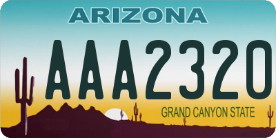 AZ license plate AAA2320