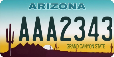 AZ license plate AAA2343