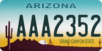 AZ license plate AAA2352