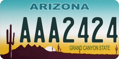 AZ license plate AAA2424