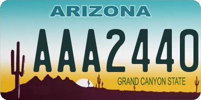 AZ license plate AAA2440
