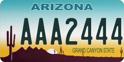 AZ license plate AAA2444