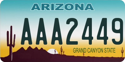 AZ license plate AAA2449