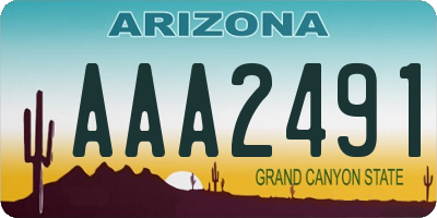 AZ license plate AAA2491
