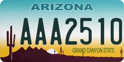 AZ license plate AAA2510
