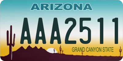 AZ license plate AAA2511
