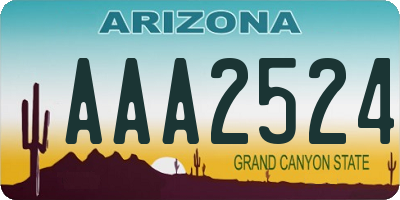 AZ license plate AAA2524