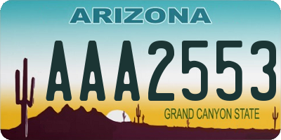 AZ license plate AAA2553