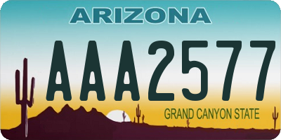 AZ license plate AAA2577