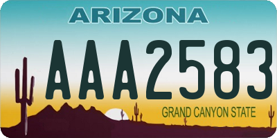AZ license plate AAA2583