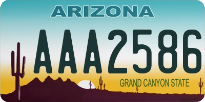 AZ license plate AAA2586