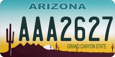AZ license plate AAA2627