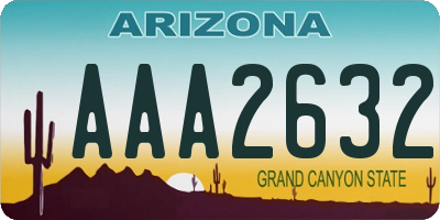 AZ license plate AAA2632