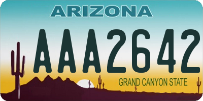 AZ license plate AAA2642