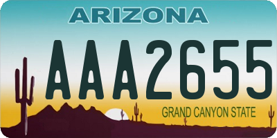 AZ license plate AAA2655