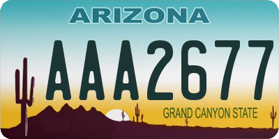 AZ license plate AAA2677