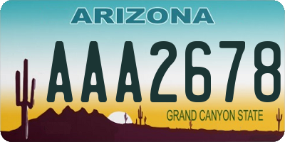 AZ license plate AAA2678