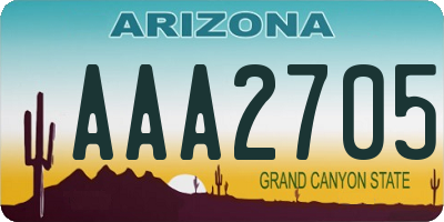 AZ license plate AAA2705