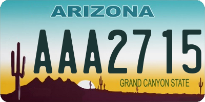 AZ license plate AAA2715