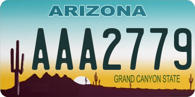 AZ license plate AAA2779