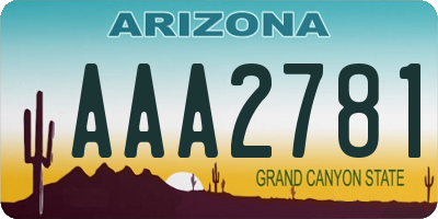 AZ license plate AAA2781