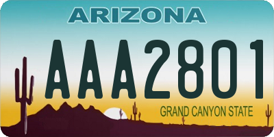 AZ license plate AAA2801