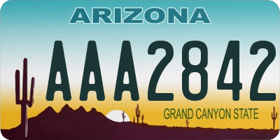 AZ license plate AAA2842