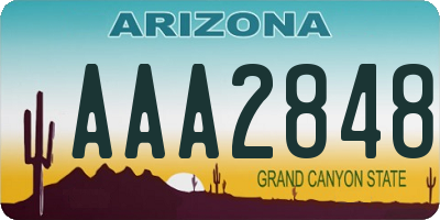 AZ license plate AAA2848