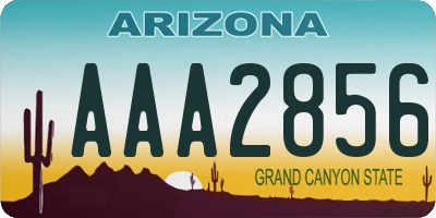 AZ license plate AAA2856