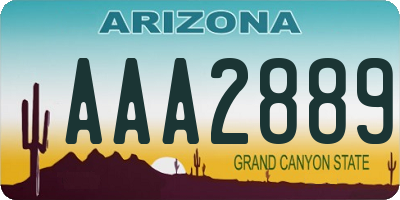 AZ license plate AAA2889