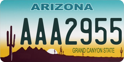 AZ license plate AAA2955